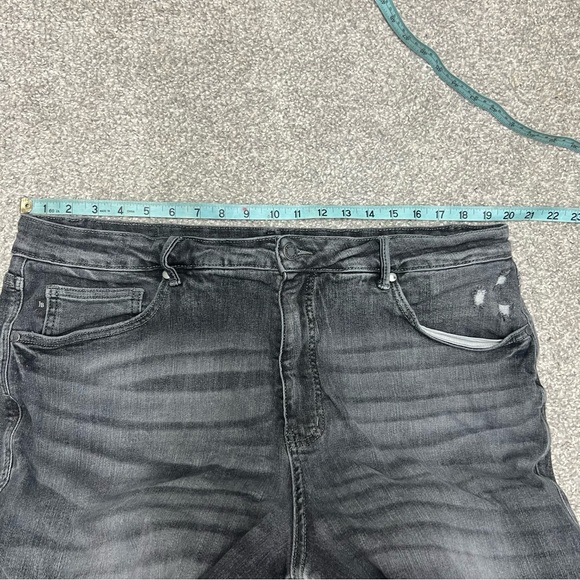 Judy Blue Skinny Fit Jeans Womens 22W Gray Hi Rise Distressed Tapered Stretch - Picture 5 of 9